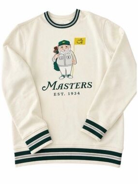 Masters Gnome Off-White Crewneck Sweater with Green and Yellow Accents